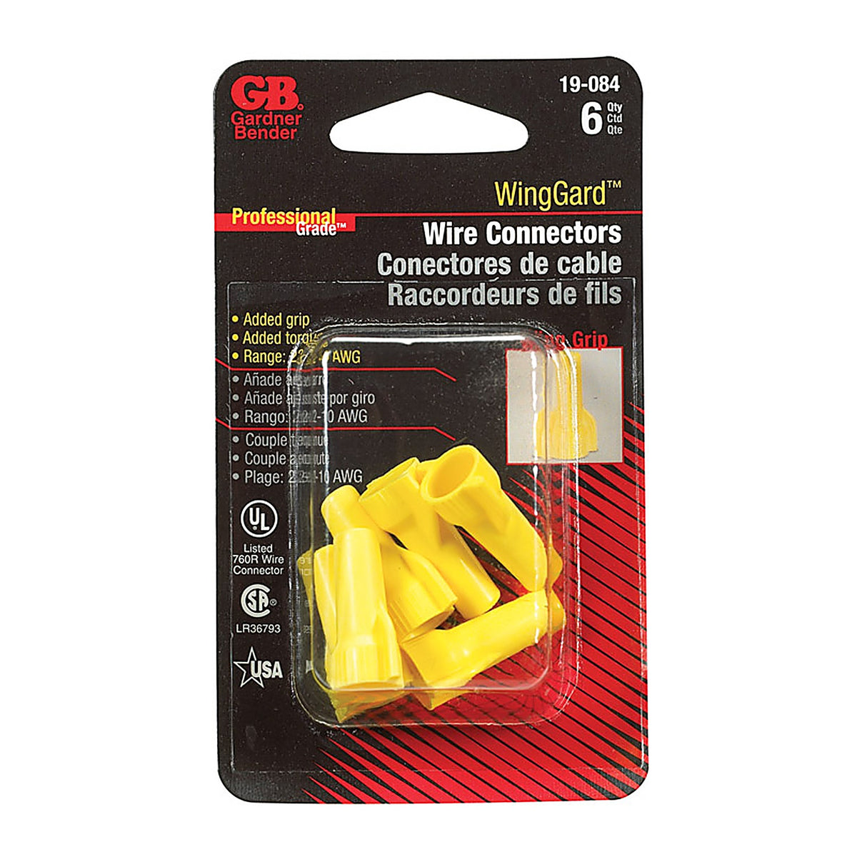Gardner Bender 19-084 WingGard 22-10 Ga. Copper Wire Wire Connector Yellow 6/Pack