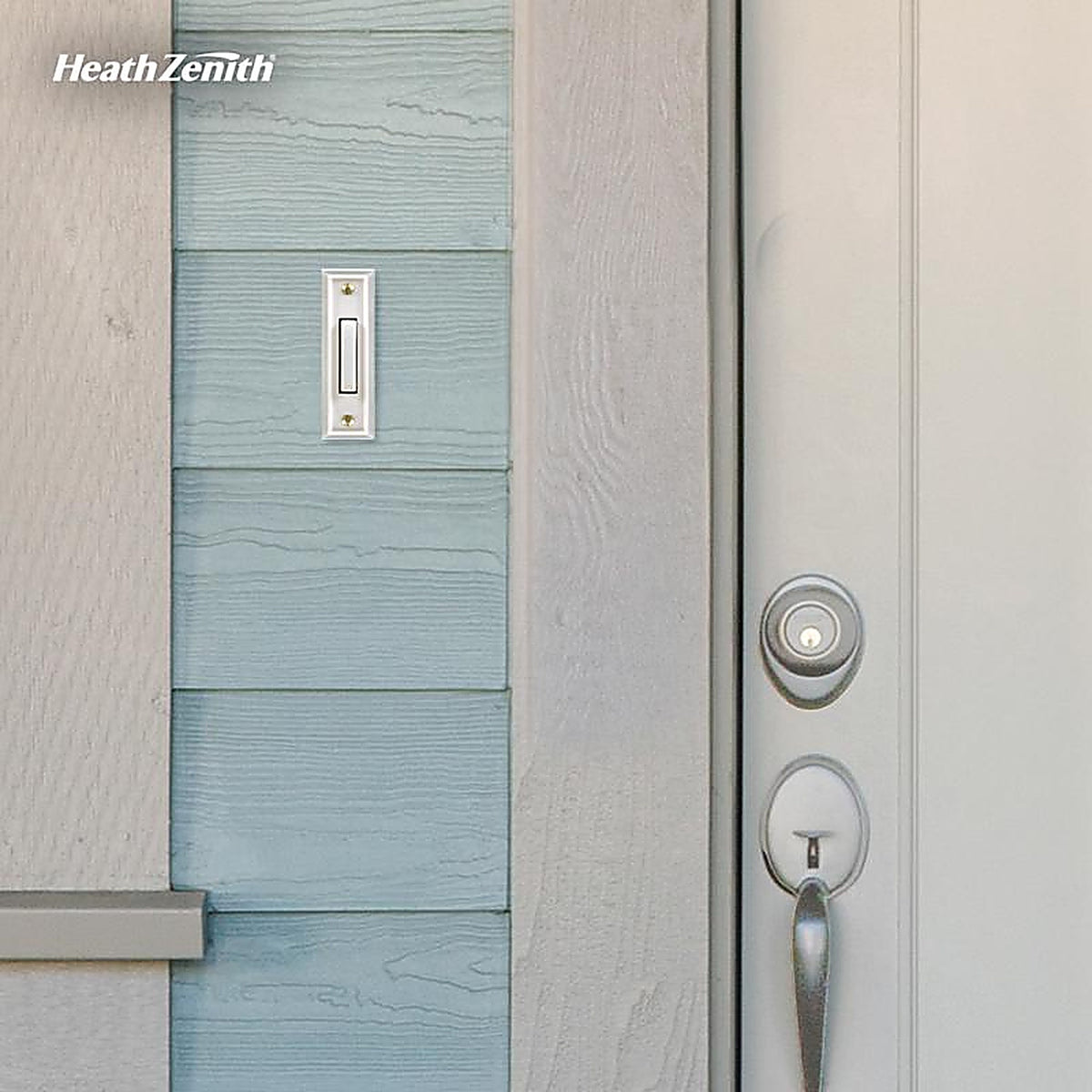 Heath-Zenith SL-315-1-00 White Plastic Wired Pushbutton Doorbell