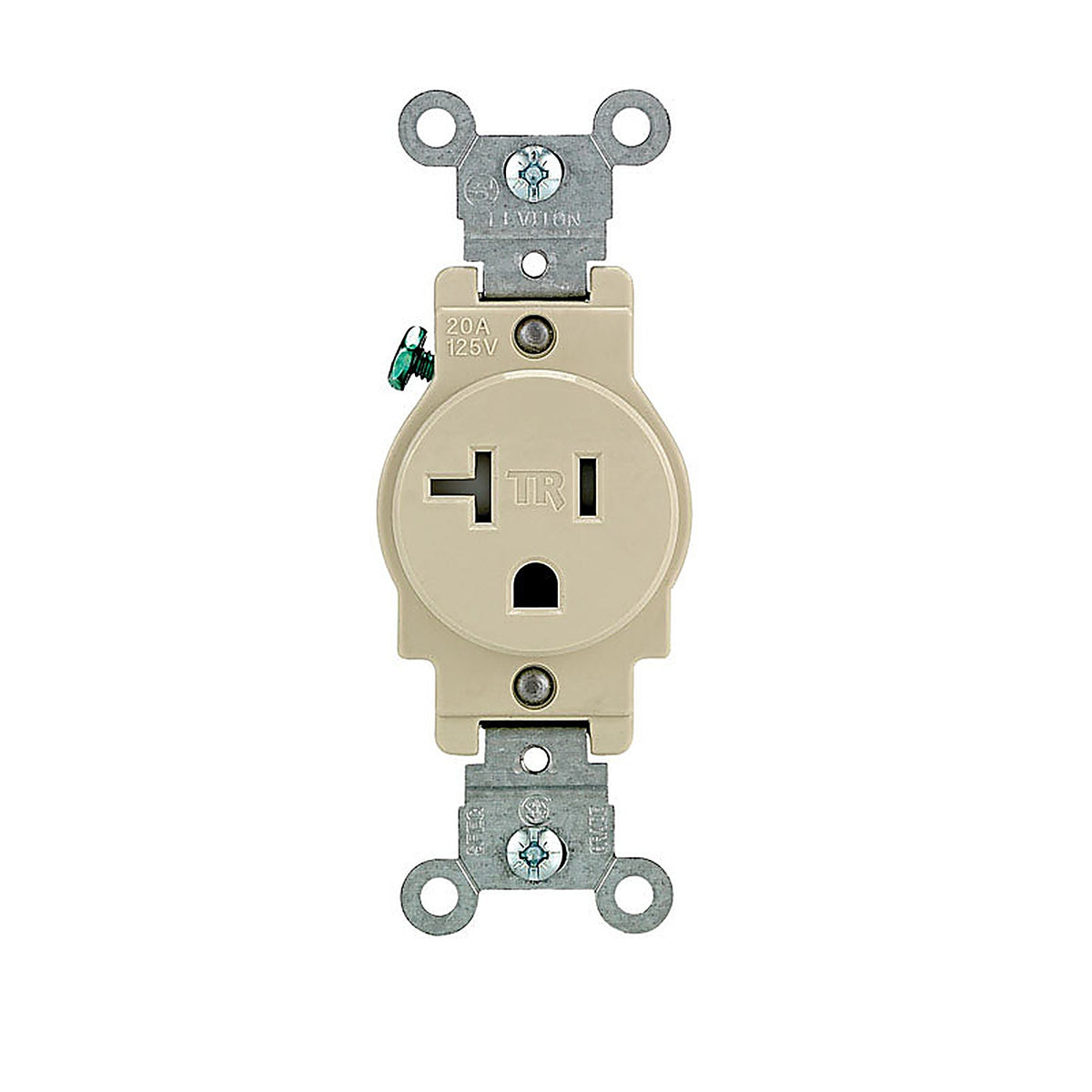 Leviton T5020-0IS 20 amps 125 volt Single Ivory Outlet 5-20R 1/Pack