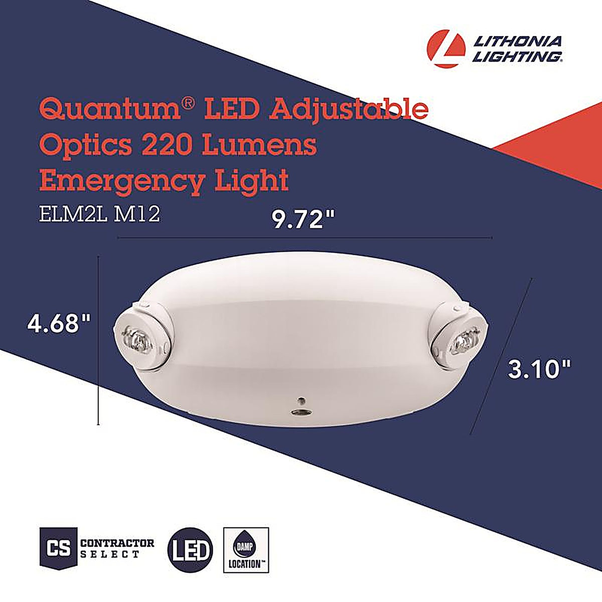 Lithonia Lighting 264E6T Switch Hardwired LED White Emergency Light