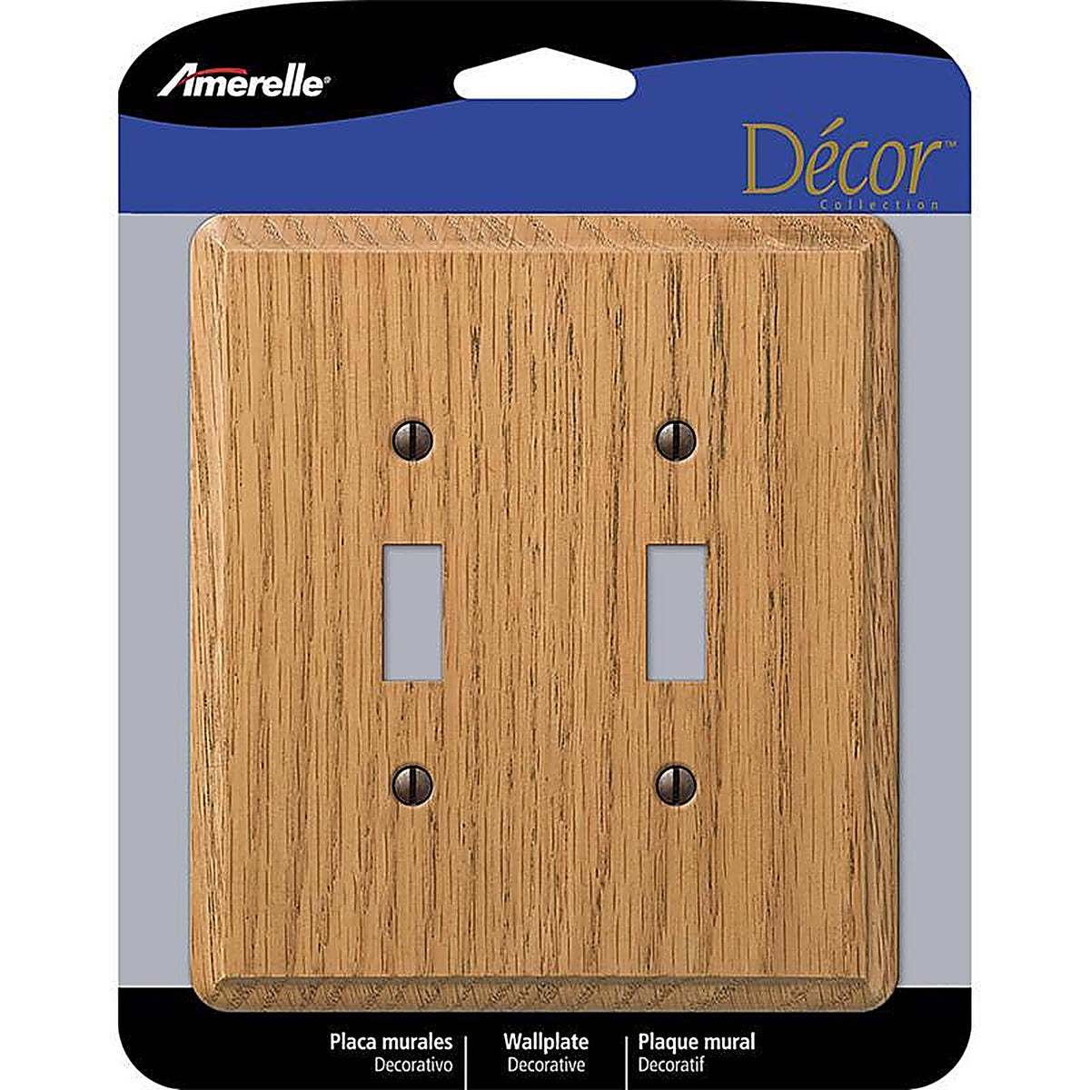 Amerelle 901TTL Contemporary Brown 2 gang Wood Toggle Wall Plate 1/Pack
