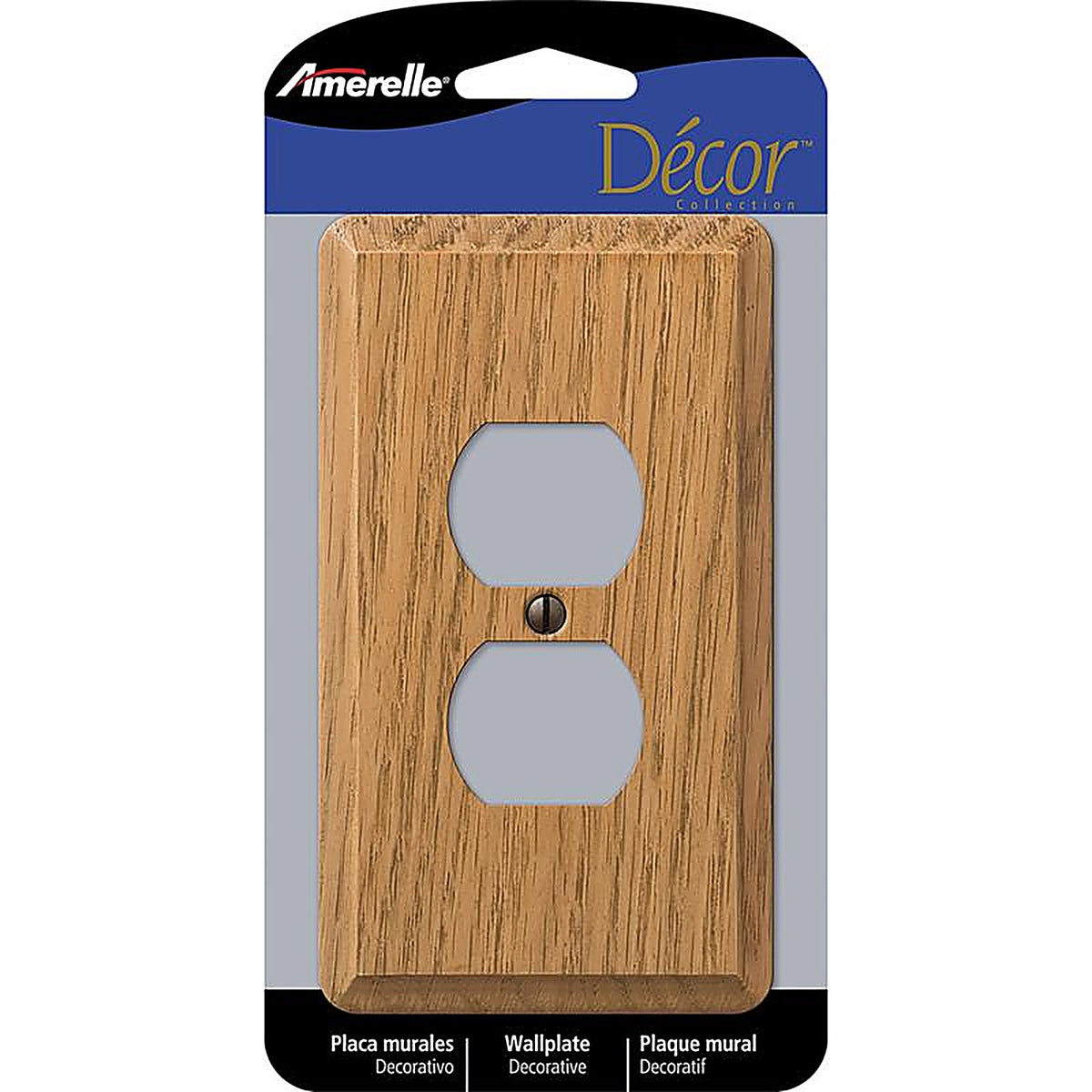 Amerelle 901DL Contemporary Brown 1 gang Wood Duplex Outlet Wall Plate 1/Pack