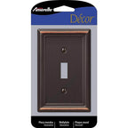 Amerelle 149TDB Chelsea Aged Bronze Bronze 1 gang Stamped Steel Toggle Wall Plate 1/Pack