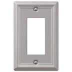 Amerelle 149RBN Chelsea Brushed Nickel Gray 1 gang Stamped Steel Rocker Wall Plate 1/Pack