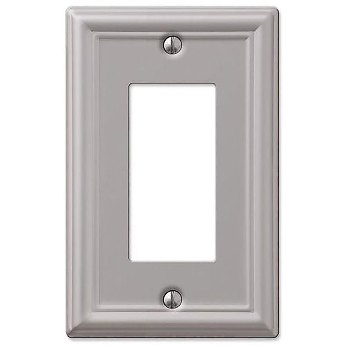 Amerelle 149RBN Chelsea Brushed Nickel Gray 1 gang Stamped Steel Rocker Wall Plate 1/Pack