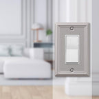Amerelle 149RBN Chelsea Brushed Nickel Gray 1 gang Stamped Steel Rocker Wall Plate 1/Pack
