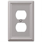 Amerelle 149DBN Chelsea Brushed Nickel Gray 1 gang Stamped Steel Duplex Outlet Wall Plate 1/Pack