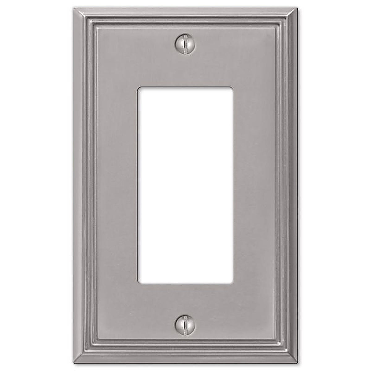 Amerelle 77RBN Metro Brushed Nickel Gray 1 gang Die-Cast Metal Rocker Wall Plate 1/Pack