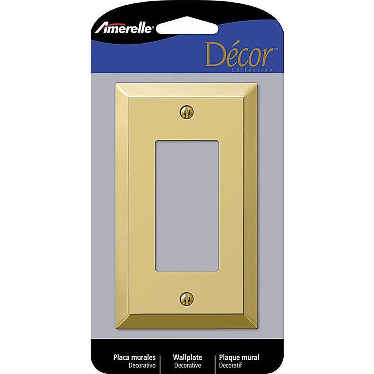 Amerelle 163RBR Century Polished Brass Brass 1 gang Stamped Steel Rocker Wall Plate 1/Pack