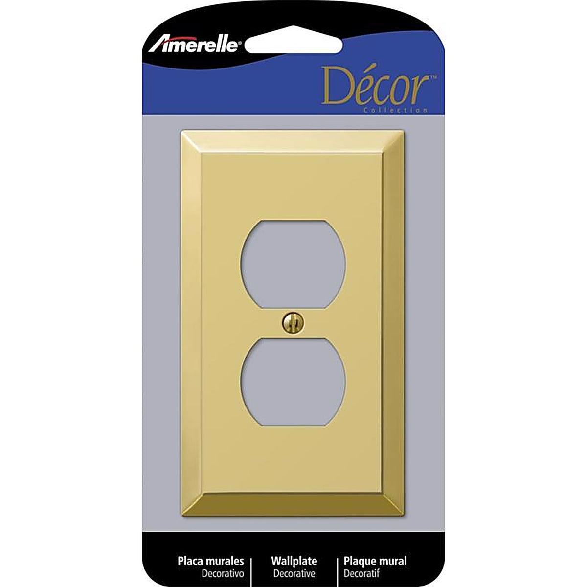 Amerelle 163DBR Century Polished Brass Brass 1 gang Stamped Steel Duplex Outlet Wall Plate 1/Pack