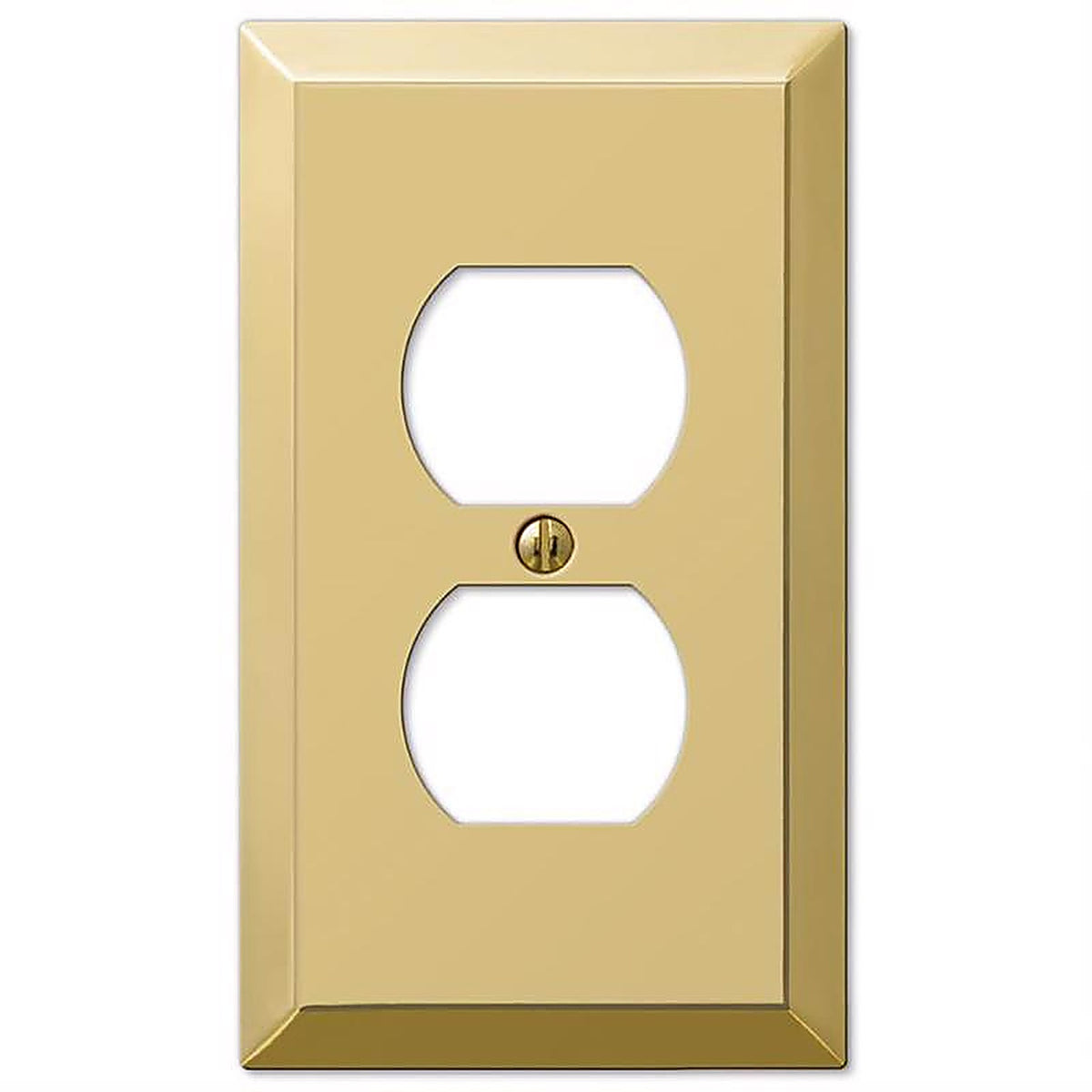 Amerelle 163DBR Century Polished Brass Brass 1 gang Stamped Steel Duplex Outlet Wall Plate 1/Pack