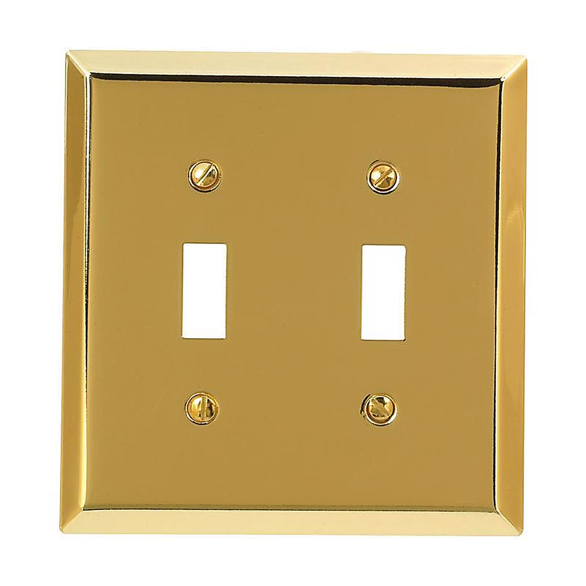 Amerelle 163TTBR Century Polished Brass Brass 2 gang Stamped Steel Toggle Wall Plate 1/Pack