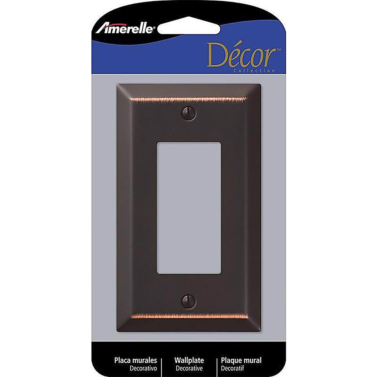 Amerelle 163RDB Century Aged Bronze Bronze 1 gang Stamped Steel Rocker Wall Plate 1/Pack