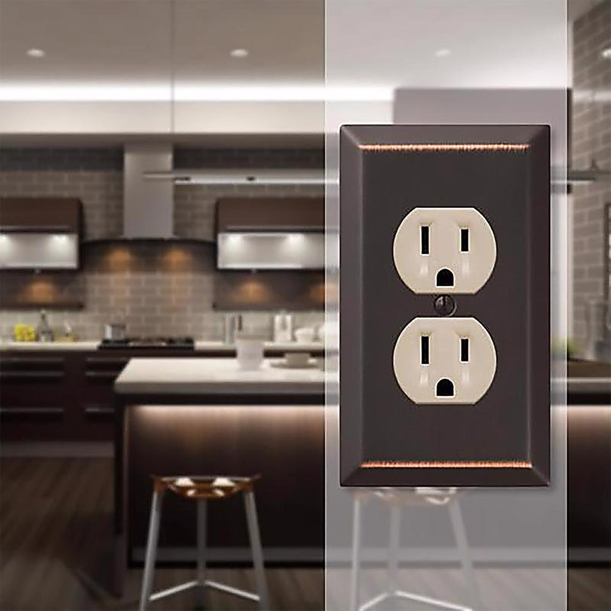 Amerelle 163DDB Century Aged Bronze Bronze 1 gang Stamped Steel Duplex Outlet Wall Plate 1/Pack