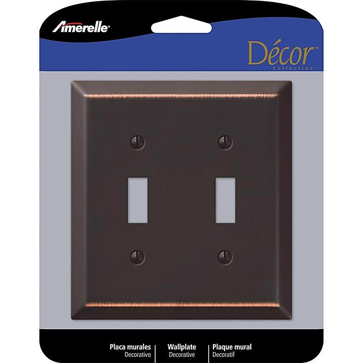 Amerelle 163TTDB Century Antique Bronze Bronze 2 gang Stamped Steel Toggle Wall Plate 1/Pack