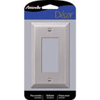 Amerelle 163RBN Century Brushed Nickel Gray 1 gang Stamped Steel Rocker Wall Plate 1/Pack