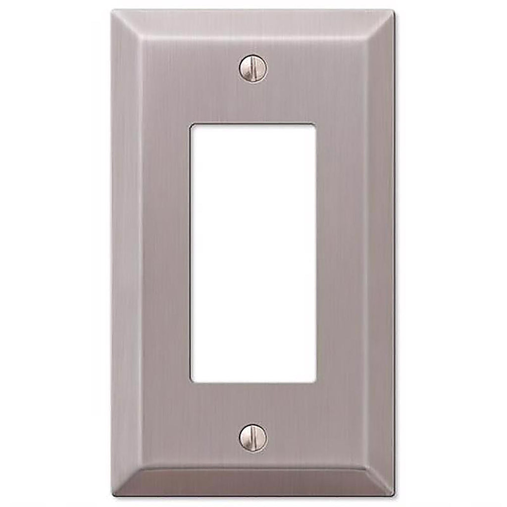 Amerelle 163RBN Century Brushed Nickel Gray 1 gang Stamped Steel Rocker Wall Plate 1/Pack