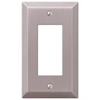 Amerelle 163RBN Century Brushed Nickel Gray 1 gang Stamped Steel Rocker Wall Plate 1/Pack