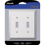 Amerelle 161TT Century Polished Chrome Light Gray 2 gang Stamped Steel Toggle Wall Plate 1/Pack