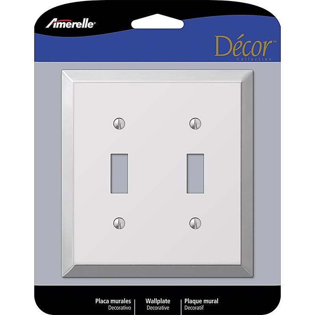Amerelle 161TT Century Polished Chrome Light Gray 2 gang Stamped Steel Toggle Wall Plate 1/Pack
