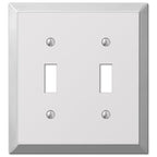 Amerelle 161TT Century Polished Chrome Light Gray 2 gang Stamped Steel Toggle Wall Plate 1/Pack