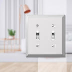 Amerelle 161TT Century Polished Chrome Light Gray 2 gang Stamped Steel Toggle Wall Plate 1/Pack
