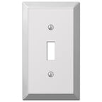 Amerelle 161T Century Polished Chrome Light Gray 1 gang Stamped Steel Toggle Wall Plate 1/Pack