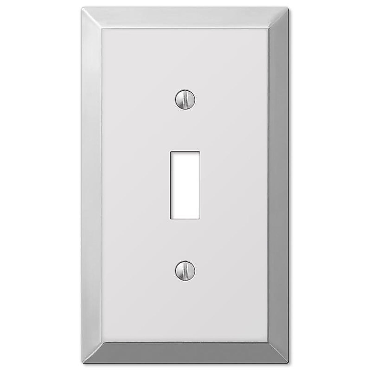 Amerelle 161T Century Polished Chrome Light Gray 1 gang Stamped Steel Toggle Wall Plate 1/Pack
