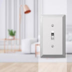 Amerelle 161T Century Polished Chrome Light Gray 1 gang Stamped Steel Toggle Wall Plate 1/Pack