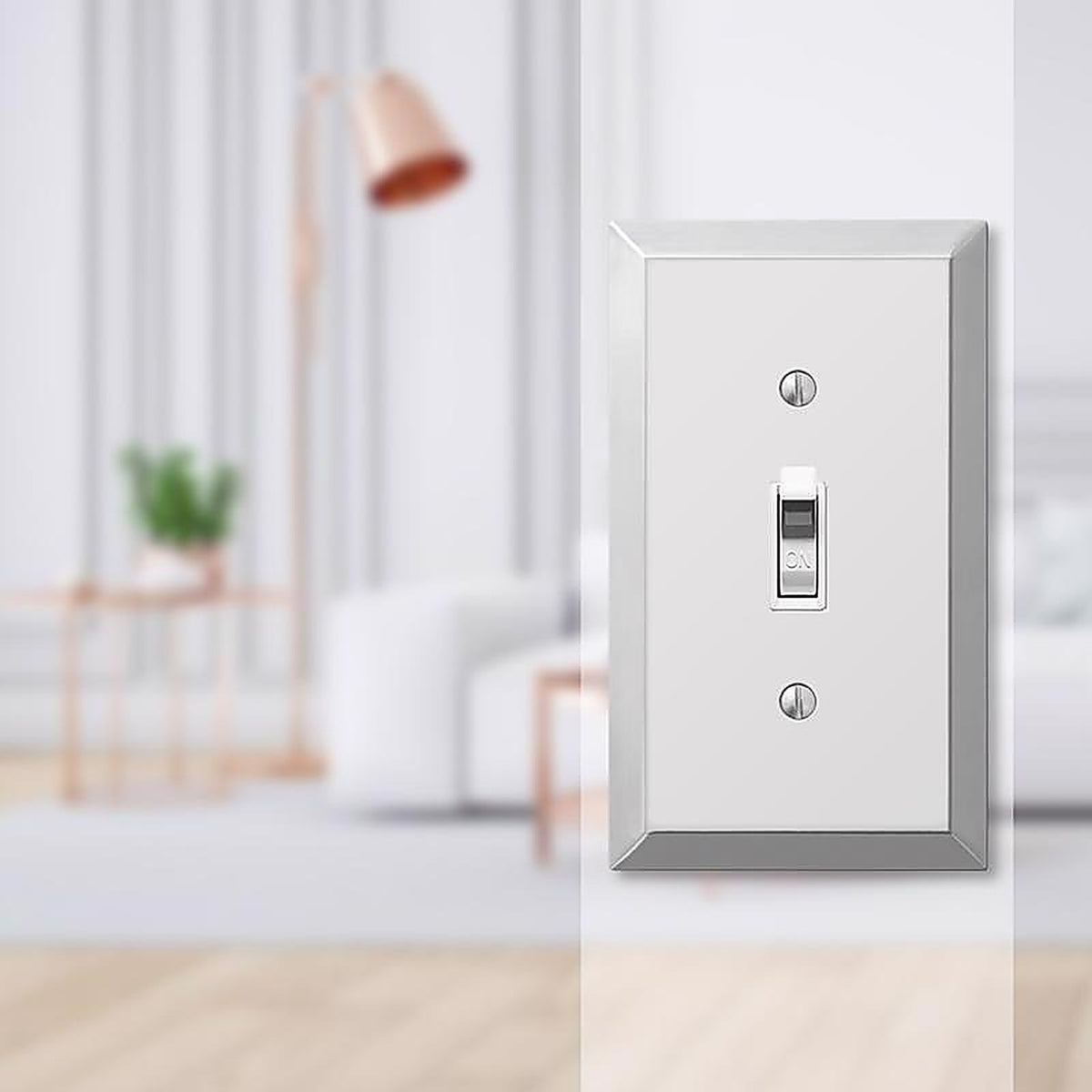 Amerelle 161T Century Polished Chrome Light Gray 1 gang Stamped Steel Toggle Wall Plate 1/Pack