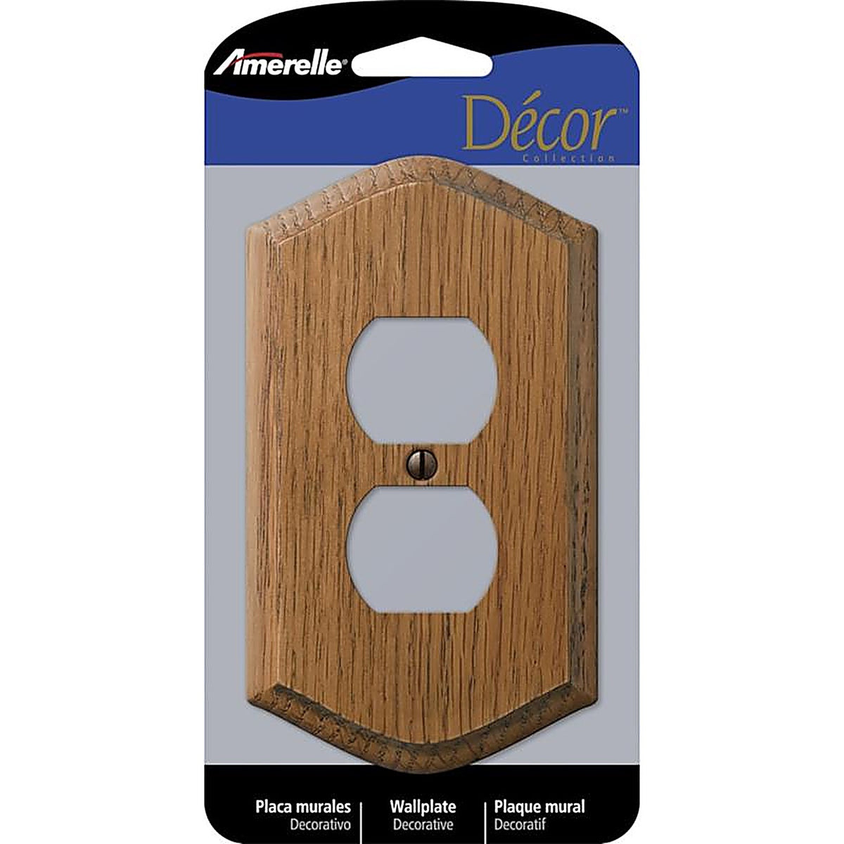 Amerelle 701D Country Brown 1 gang Wood Duplex Outlet Wall Plate 1/Pack