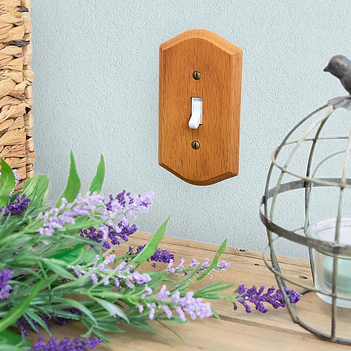 Amerelle 701D Country Brown 1 gang Wood Duplex Outlet Wall Plate 1/Pack