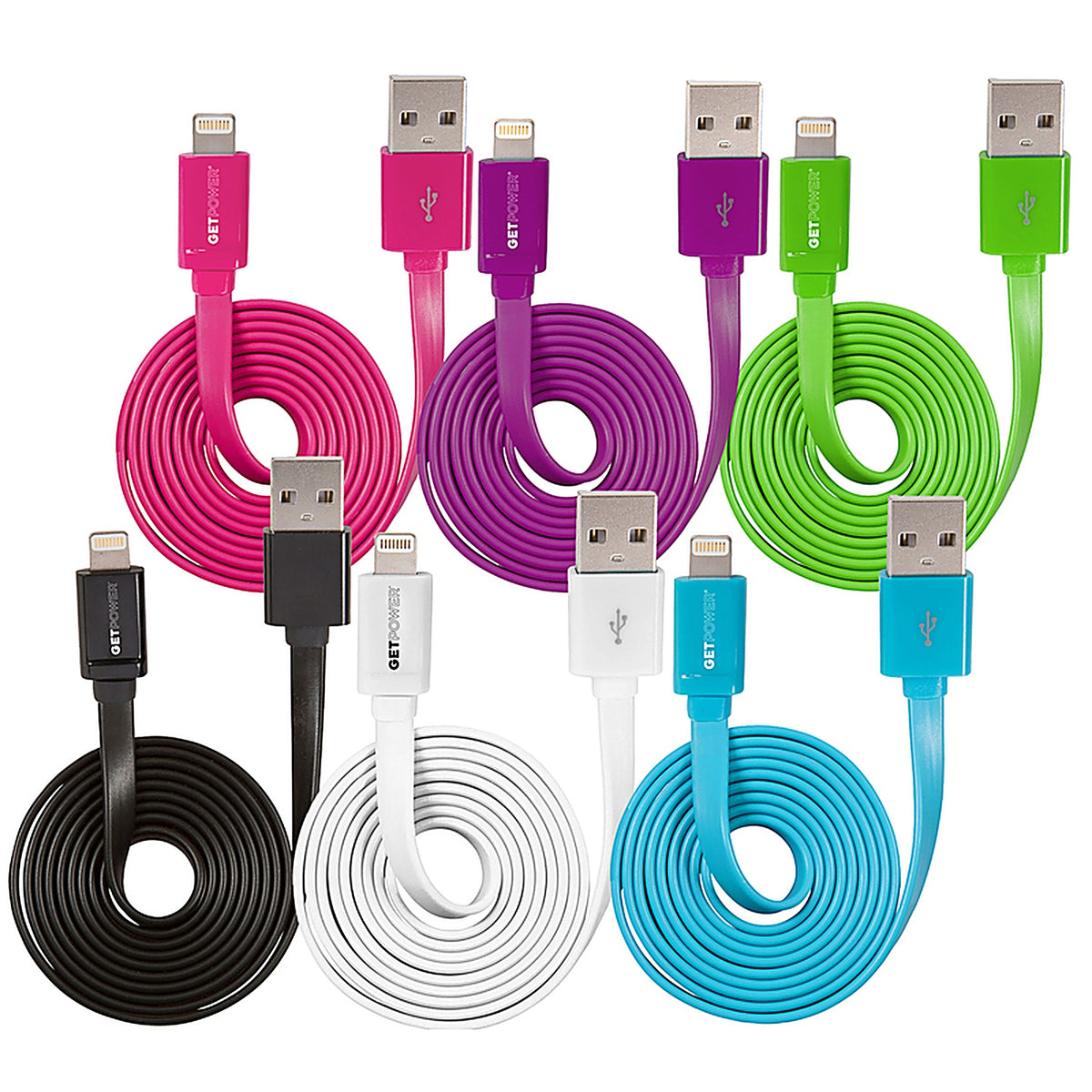 GetPower GP-PC-SOLID-IP5 Lightning to USB Charge and Sync Cable 3 ft. Assorted