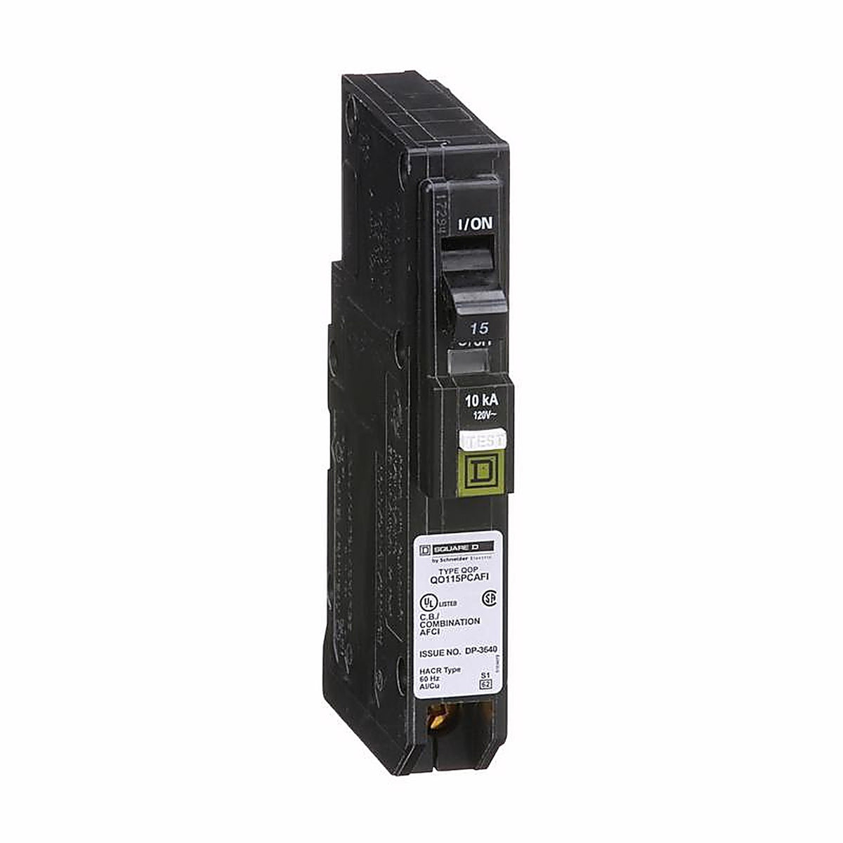 Square D QO115PCAFIC QO 15 amps Arc Fault/Ground Fault Single Pole Circuit Breaker