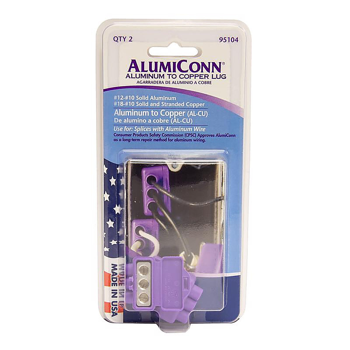 King Innovation 95104 AlumiConn Aluminium Wire Aluminum to Copper Lug Purple 2/Pack