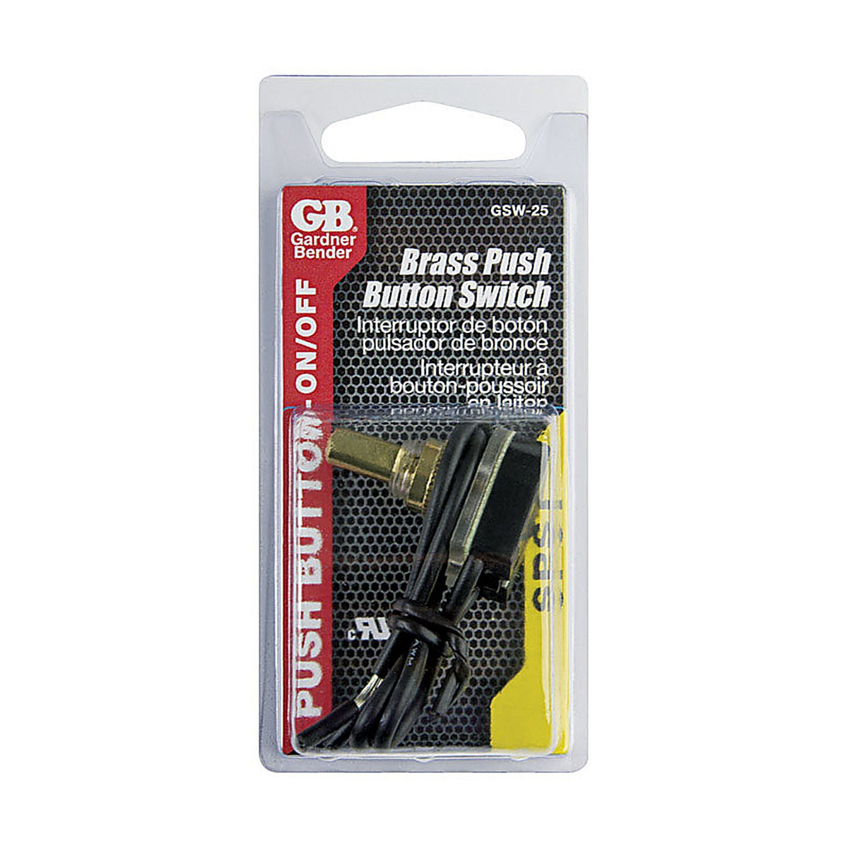 Gardner Bender GSW-25 Single Pole Push Button Switch Brass 1/Pack