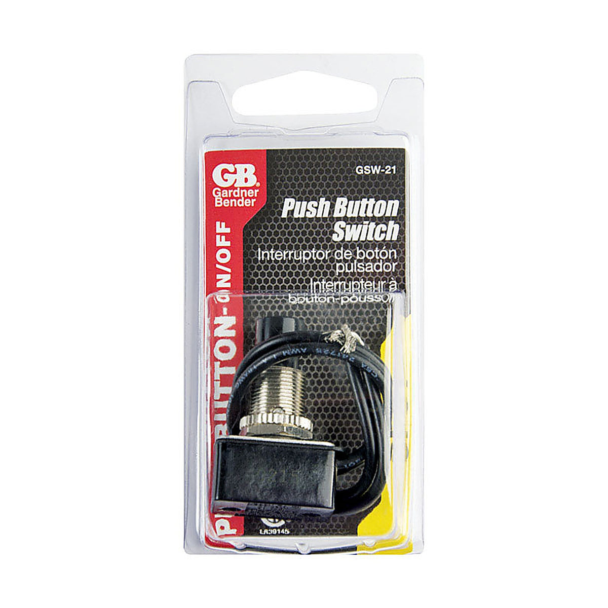 Gardner Bender GSW-21 Push Button Switch Black 1/Pack