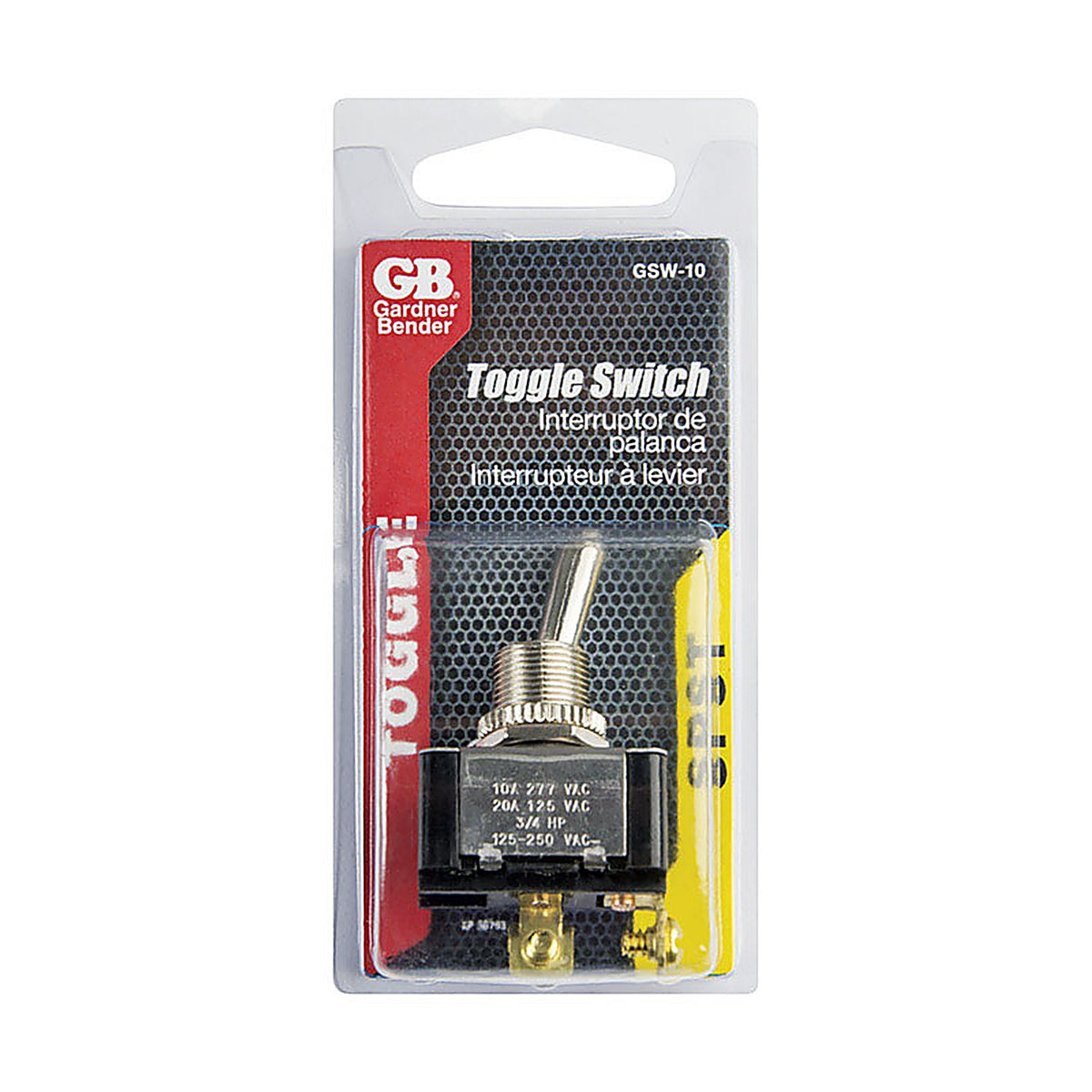 Gardner Bender GSW-10 20 amps Single Pole Toggle Switch Black/Silver 1/Pack
