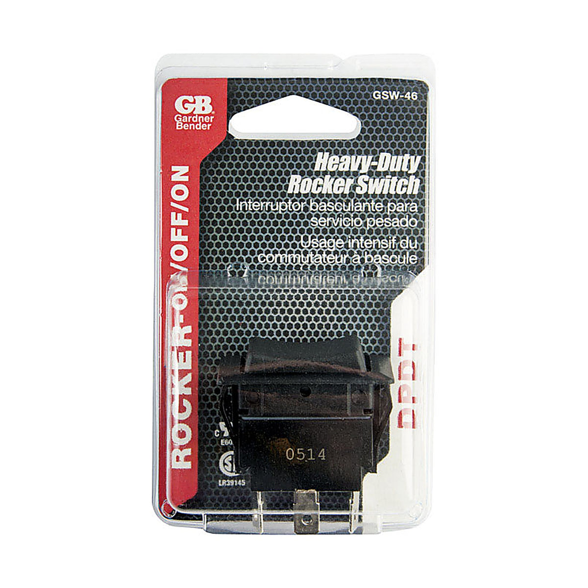 Gardner Bender GSW-46 Double Pole Rocker Switch Black 1/Pack