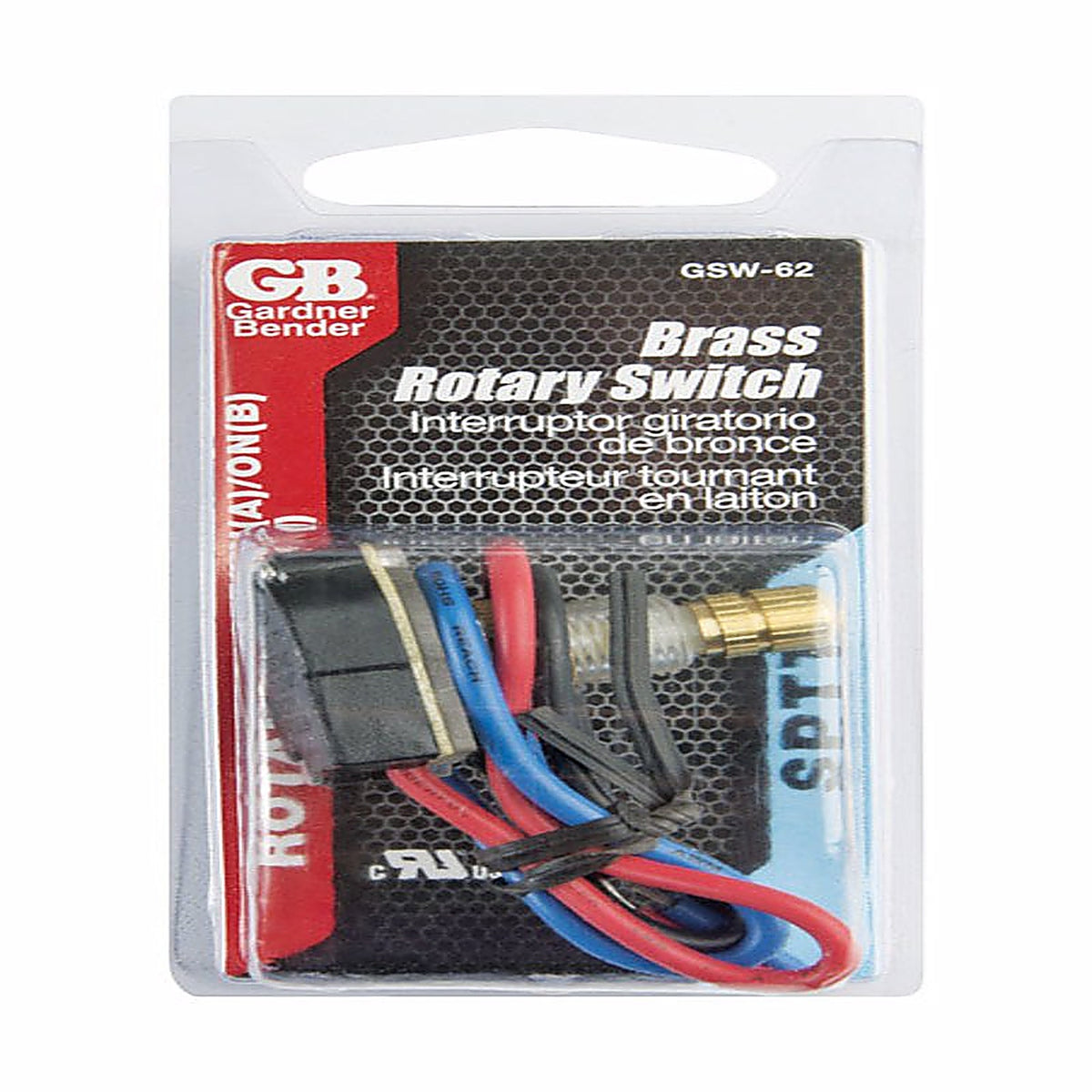 Gardner Bender GSW-62 Double Pole Rotary Switch Brass 1/Pack