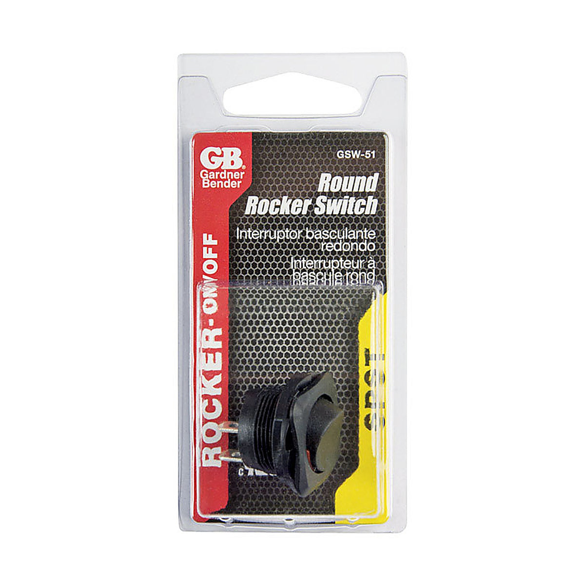 Gardner Bender GSW-51 Rocker Switch Black/Red 1/Pack
