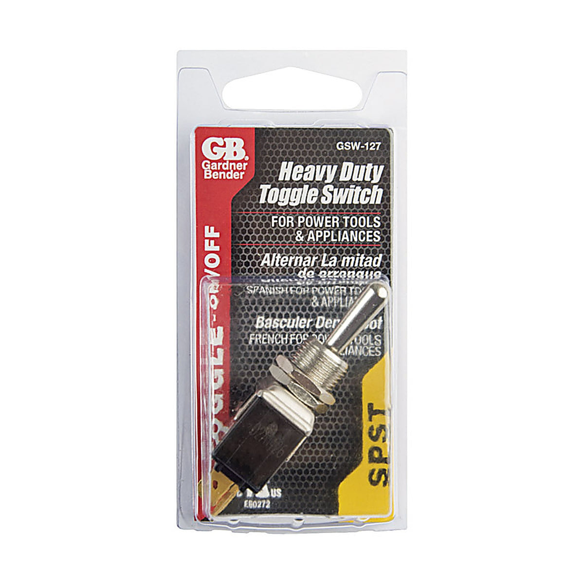 Gardner Bender GSW-127 Toggle Toggle Tab Switch Silver 1/Pack