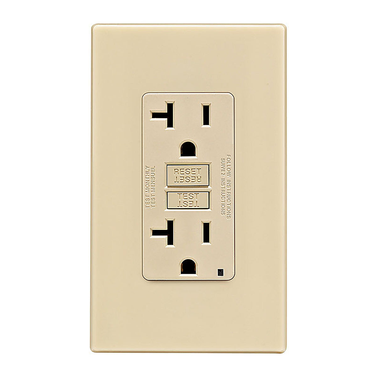 Leviton GFNT2-0PI 20 amps 125 volt Ivory GFCI Outlet 5-20R 1/Pack