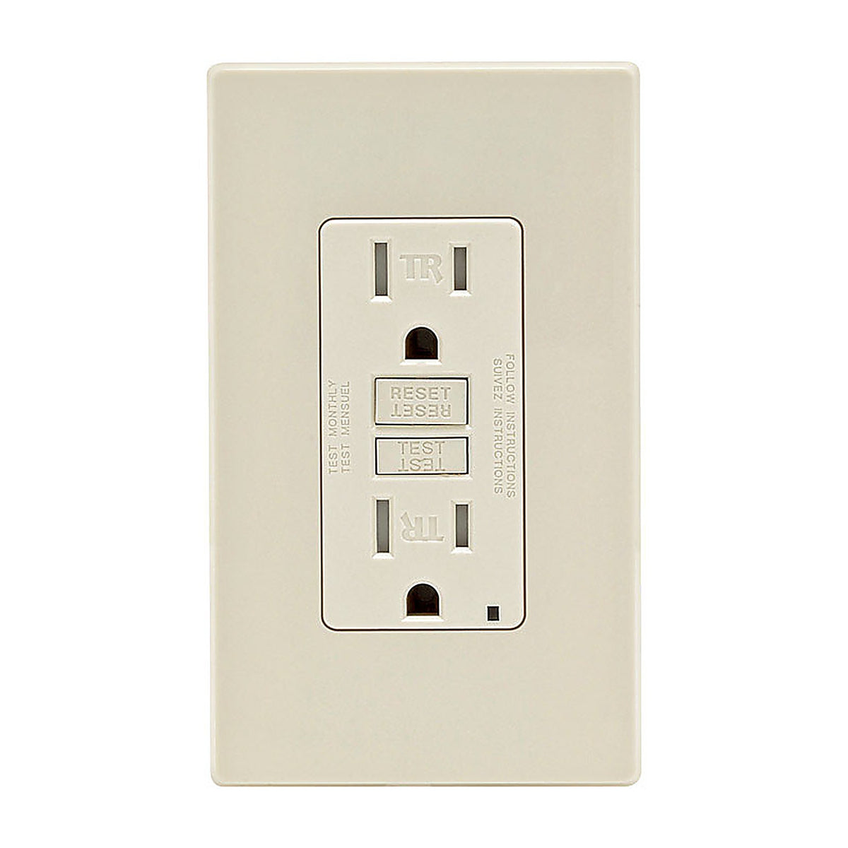 Leviton C36-GFTR1-0PT 15 amps 125 volt Light Almond GFCI Outlet 5-15R 1/Pack