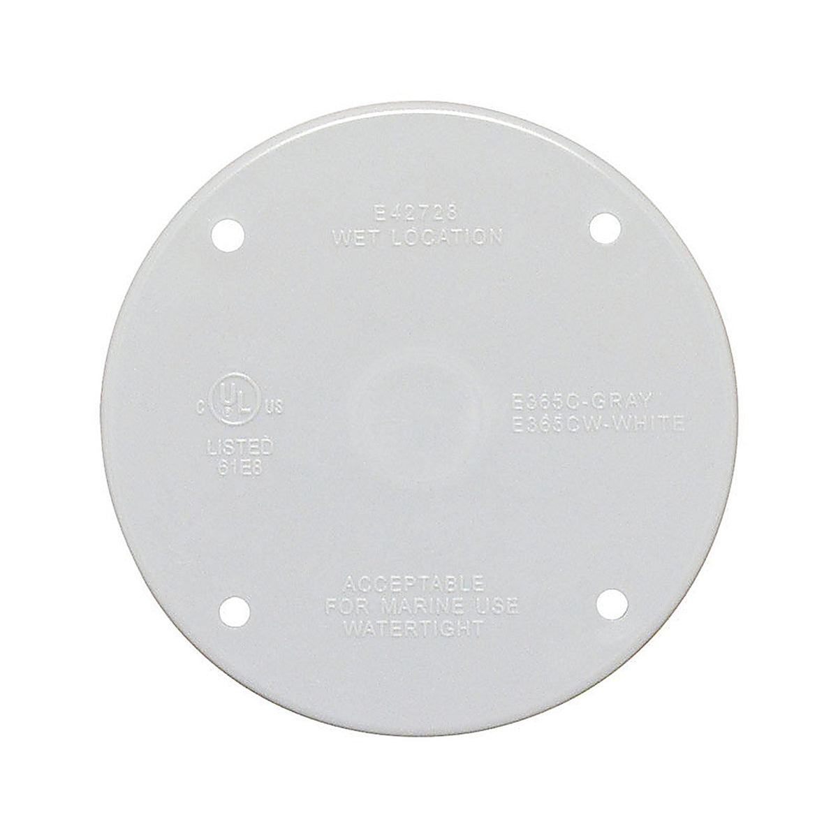 Sigma Electric 14170WH Round Plastic Flat Box Cover For Wet Locations