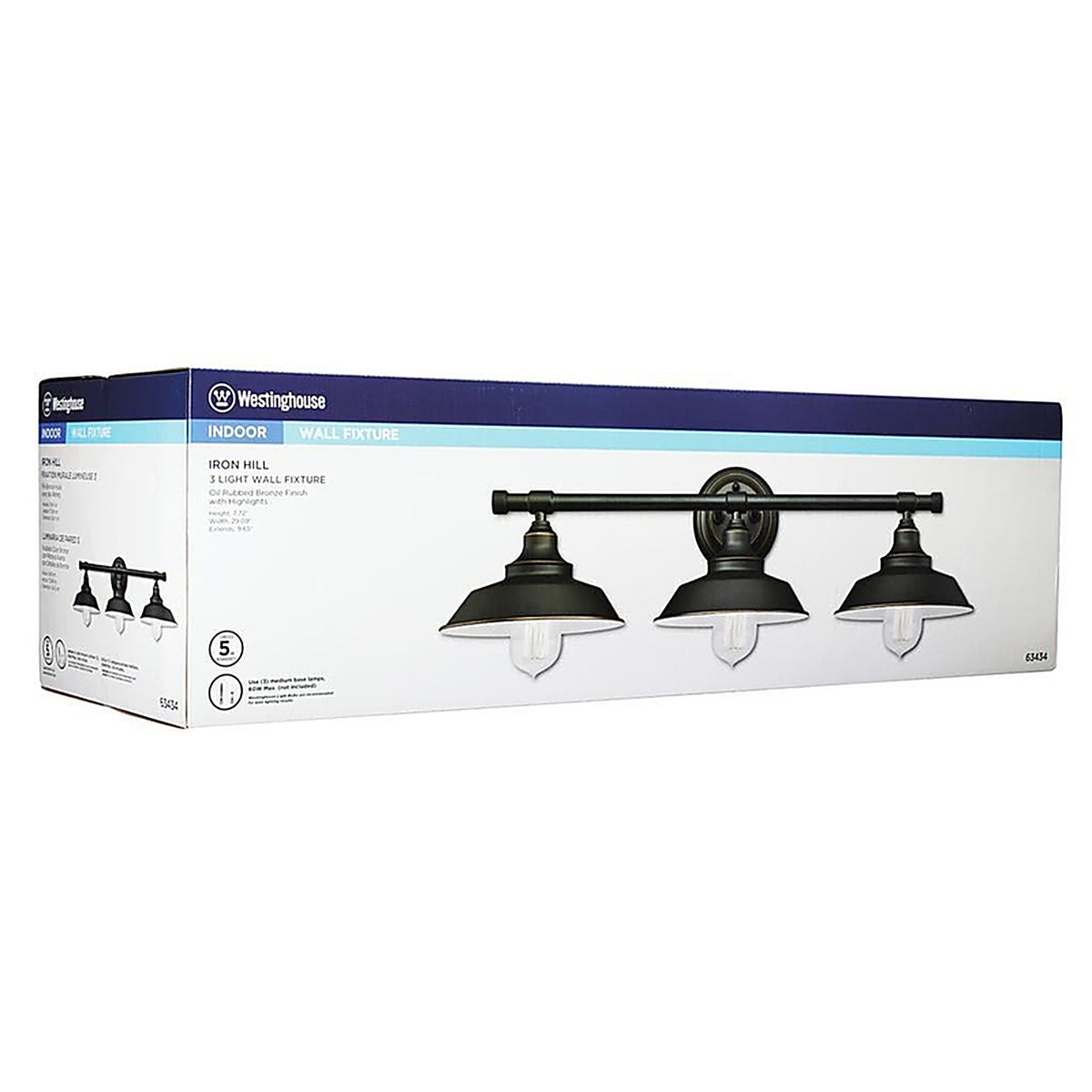 Westinghouse 63434-48 3 Oil Rubbed Bronze Wall Sconce
