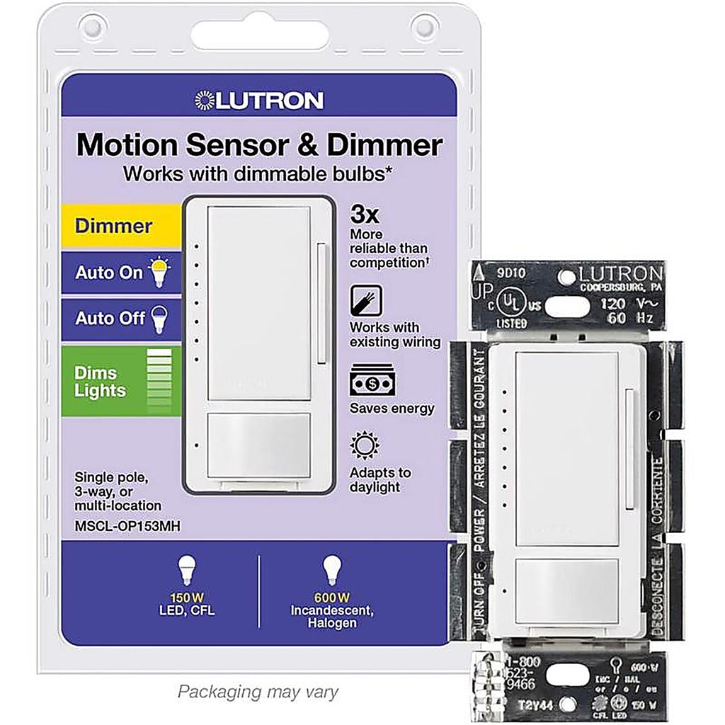Lutron MSCL-OP153MH-WH Maestro White 150 watt 3-Way Dimmer Switch 1/Pack