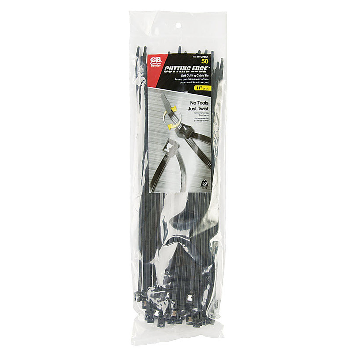 Gardner Bender 46-311UVBSC 11 in. L Black Self-Cutting Cable Tie 50/Pack