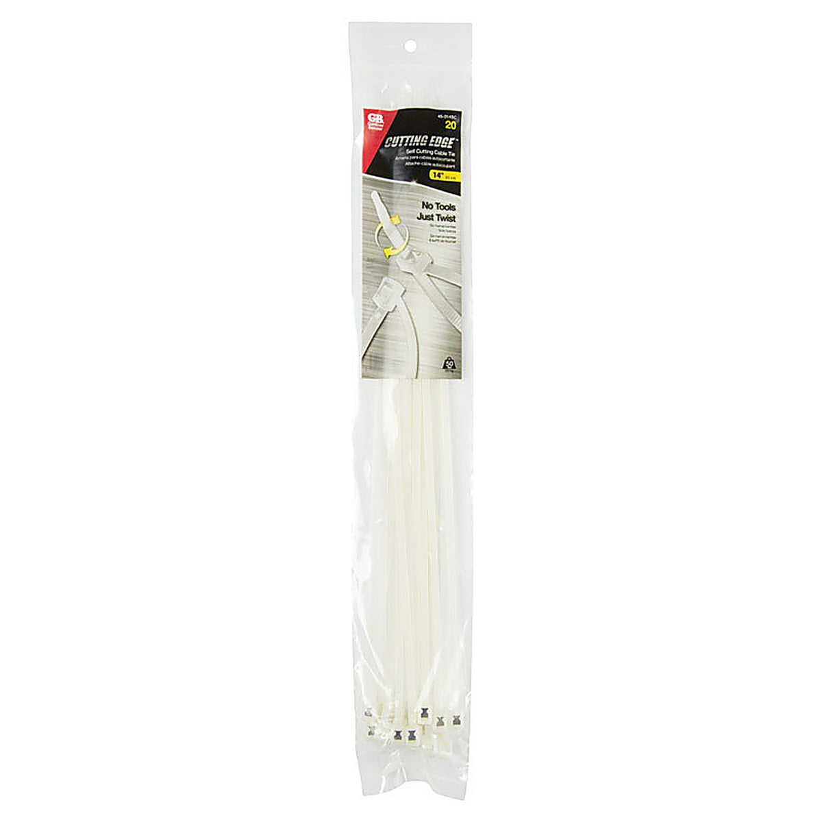 Gardner Bender 45-314SC 14 in. L Clear Self-Cutting Cable Tie 20/Pack
