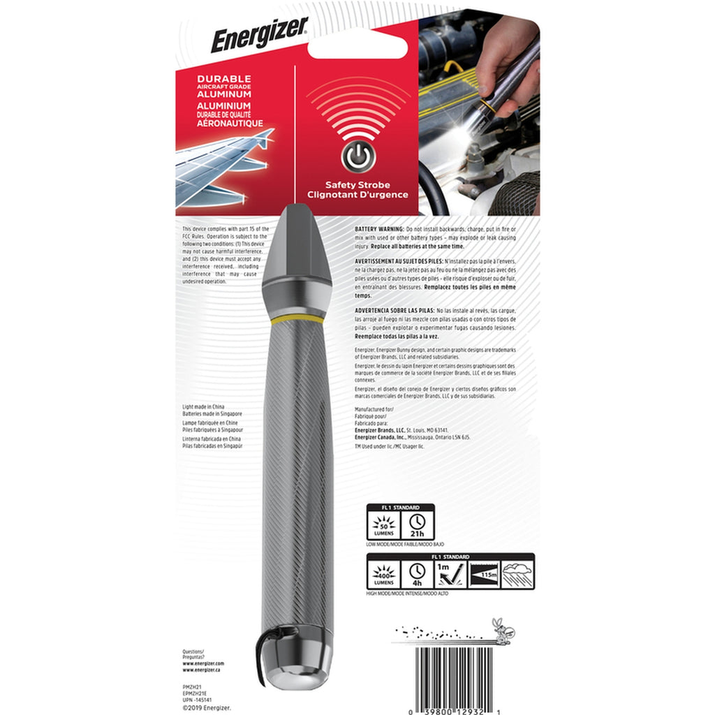 Energizer EPMZH21E 400 lumens Gray LED Flashlight AA Battery